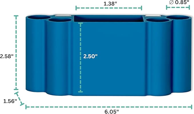 Glassboard Studio Magnetic Dry Erase Marker Holder - Super Strong for Magnetic Glass Whiteboard or Fridge - 2 Large Neodymium Magnets - No Slip Grip - Eco-Friendly PLA Plastic (Steel Gray)