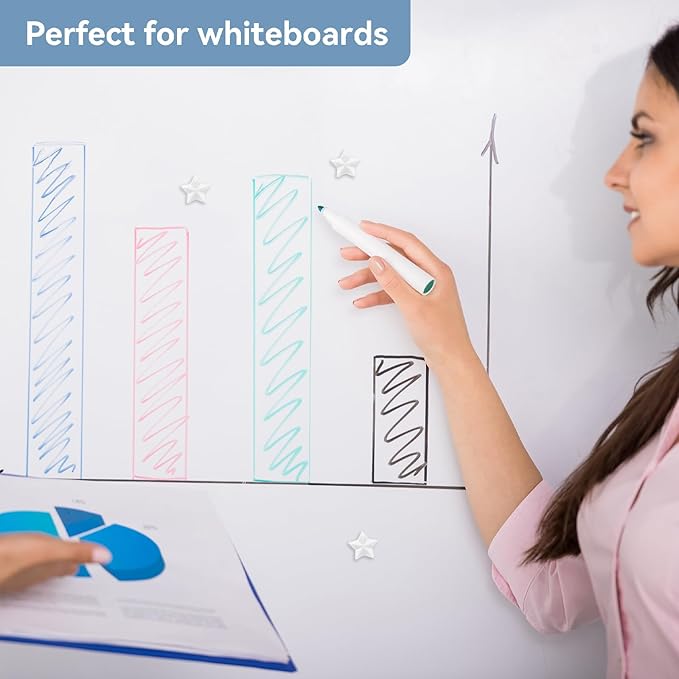 ZDZBLX 10 Pack White Fridge Magnets, Strong Refrigerator Magnets, Small Heavy Duty Magnets for Whiteboard, Cute Decorative Star Mini Magnet for Fridge, Office, Kitchen, Classroom, Home, Locker, Craft