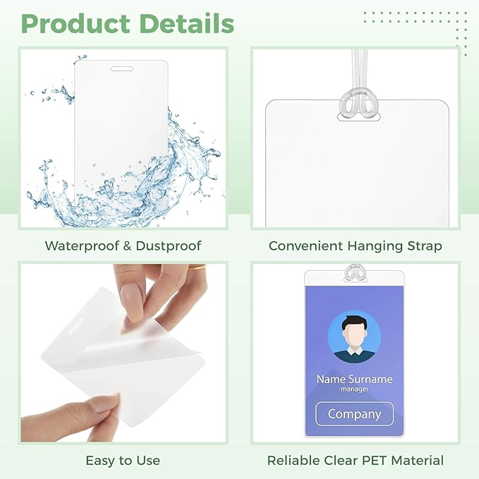 100 Pieces 5 Mil Laminating Pouch with Clear Loop 2 1/2" x 4 1/4" Luggage Tag Laminating Pouches with Slot Hole Thermal Laminate Pouch Tags Kit Resealable for Work Permits Pass Cards Student ID Cards