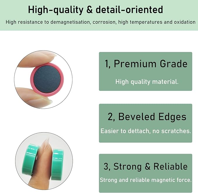 20PCS Fridge Magnets - Small Strong Refrigerator Magnets, Heavy Duty Magnets for Whiteboard, Decorative Cute Mini Round Magnet for Office Kitchen School Classroom Locker Crafts (Pink+Green)