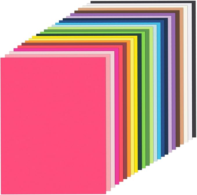 MixTeach 240 Sheets Colored Cardstock Paper 8.5 x 11" Assorted Colors Medium Thick Card Stock 180gsm/65lb Printable Holiday Cardstock for Scrapbooking, Card Making, Invitations, DIY Art Craft Supplies