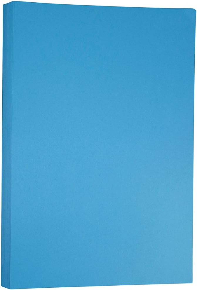 JAM PAPER Ledger 65lb Cardstock - 11 x 17 - Tabloid Coverstock - 176 gsm - Blue Recycled - 50 Sheets/Pack