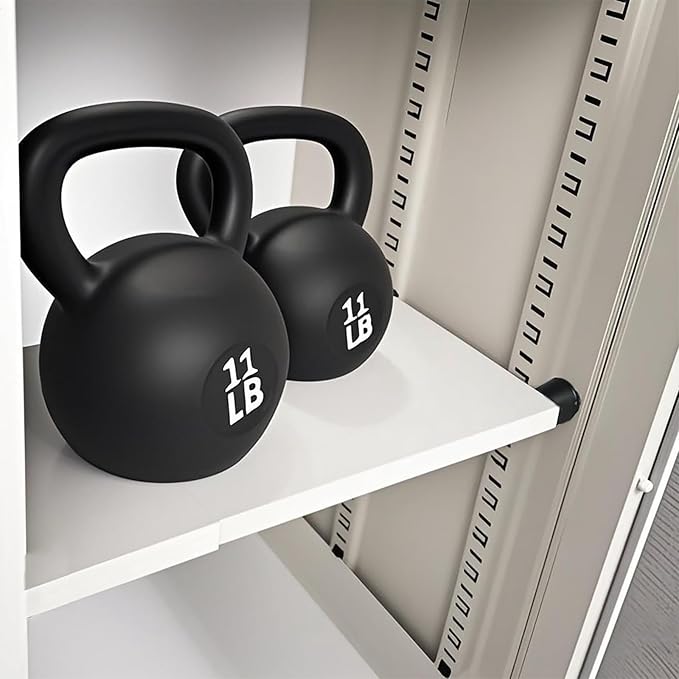Adjustable Locker Organizer Shelf, 30LB Load-Bearing Metal Locker Shelf for Schools, Offices, Gyms, Locker Shelf Expandable to Fit Your Locker 11-18” (1, White)