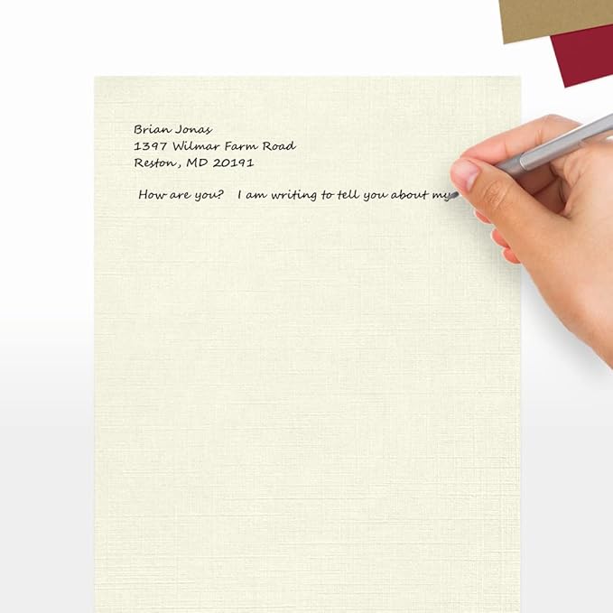 LUXPaper 8.5" x 11" Classic Linen Paper | Letter Size | Natural White | 70lb. Text | 500 Qty