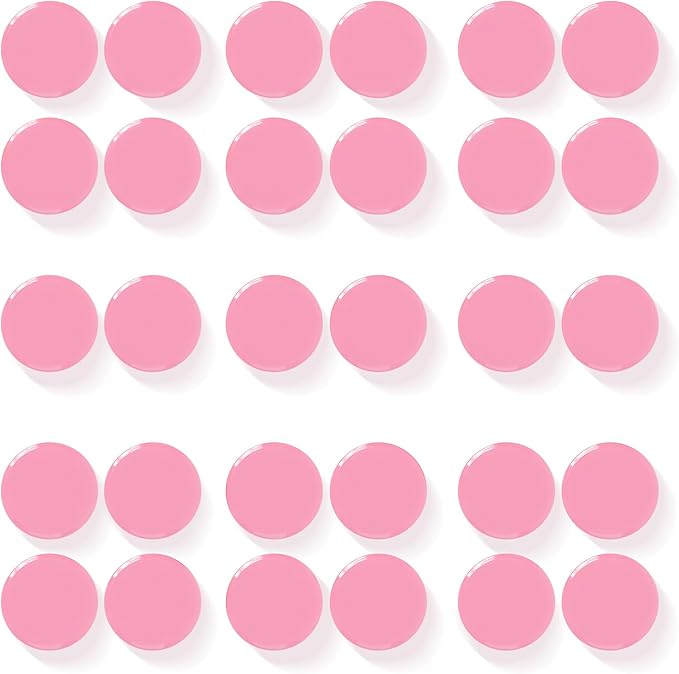 Fridge Magnets, 30 Pack Strong Small Heavy Duty Magnets, Decorative Mini Cute Round Refrigerator Magnets for Whiteboard, Crafts, Fridge, Locker, Classroom, Office,Kitchen (Pink)