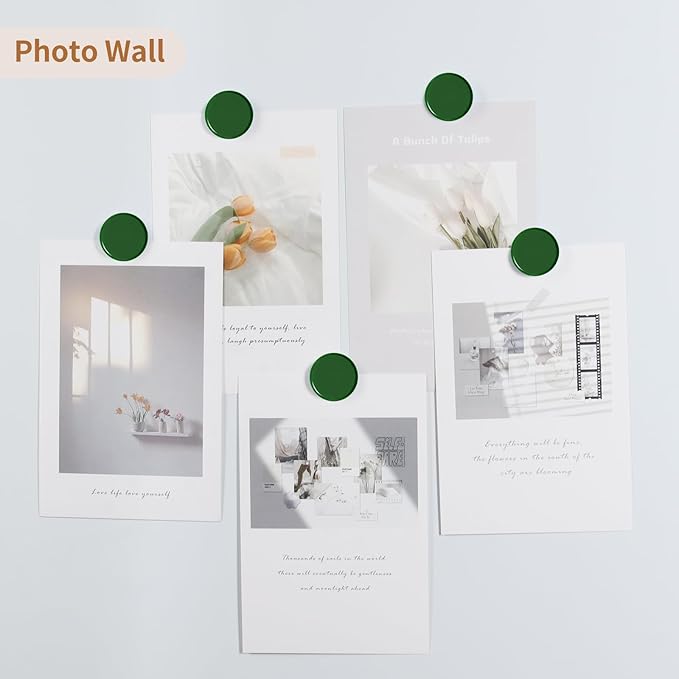 Fridge Magnets, 10Pcs Strong Small Magnets, Decorative Heavy Duty Refrigerator Magnets, Round Mini Cute Magnet for Whiteboard, Fridge, Locker, Classroom, Kitchen, Office, Dark Green