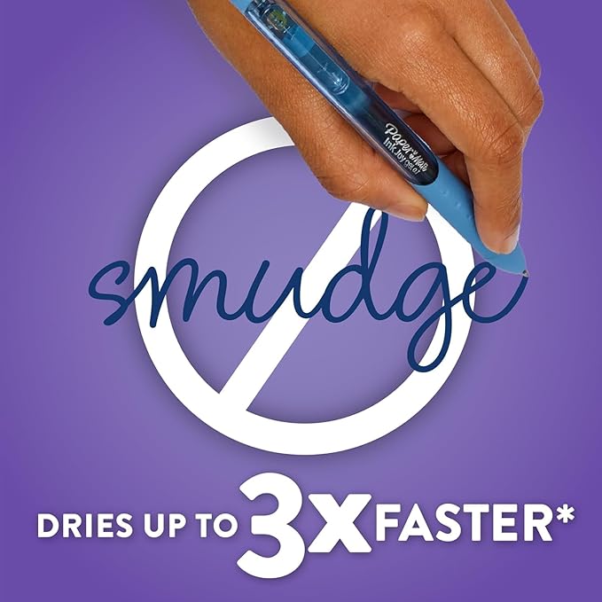 Paper Mate InkJoy Gel Pens, Black Ink, Medium Point (0.7mm), 10 Count, Bundle with Plastic Reusable Pouch
