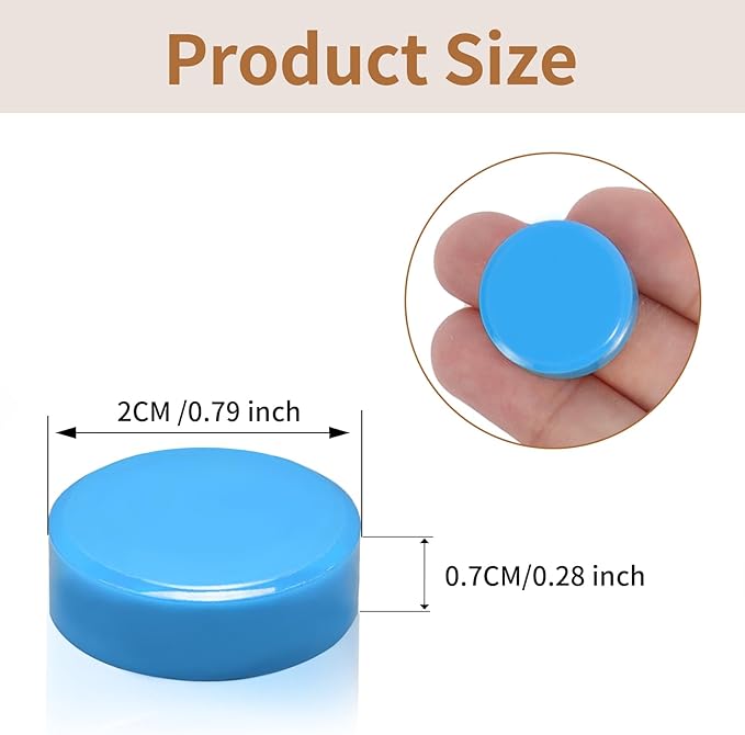 Fridge Magnets, 30Pcs Strong Small Magnets, Decorative Heavy Duty Refrigerator Magnets, Round Mini Cute Magnet for Whiteboard, Fridge, Locker, Classroom, Kitchen, Office, Soft Navy Blue