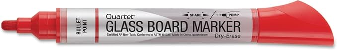 Quartet Glass Board Dry Erase Markers, Premium, Bullet Tip, Assorted Colors, 4 Pack (79552)