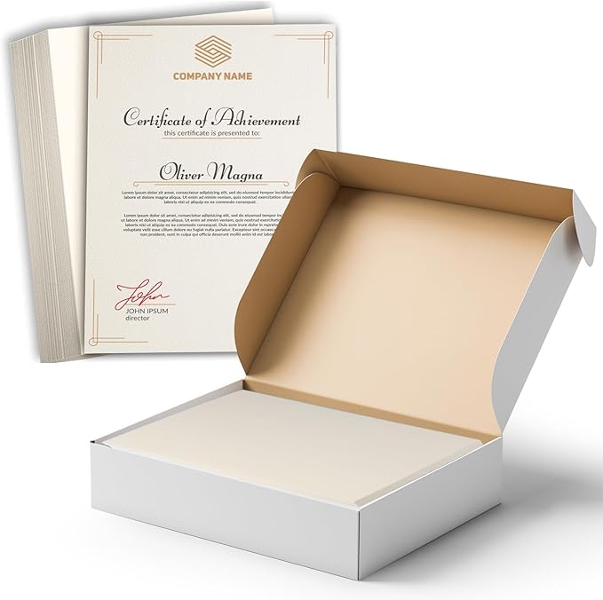 Hamilco Cream Colored Cardstock Thick Paper - 8 1/2 x 11" Heavy Weight 100 lb Cover Card Stock for Printer - 50 Pack