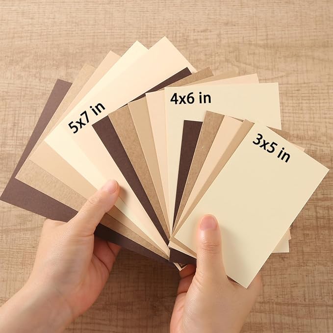 50 Sheets Colored Cardstock Paper 5 Colors, 250 GSM Heavy Card Stock for DIY Art Projects, Cards (Brown, 5x7)