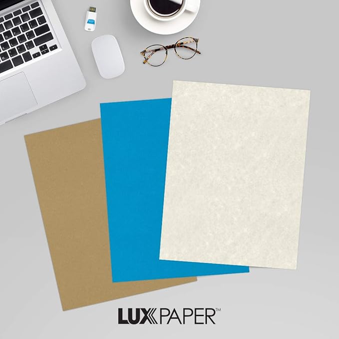 LUXPaper 8.5" x 11" Paper | Letter Size | Cream Parchment | 60lb. Text | 50 Qty