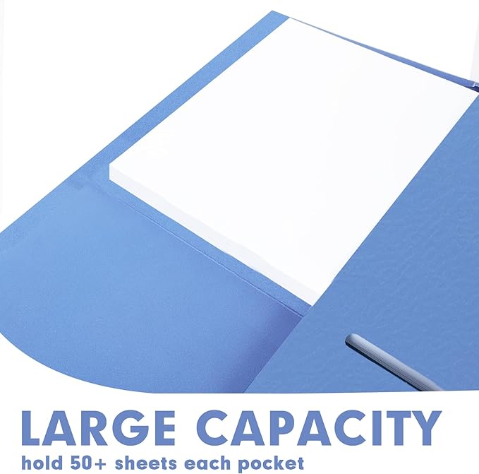 Two Pocket Folders, RAZCC 50 Pack File Folders with Pockets Fit Letter Size Paper, Thick Paper File Folder for School Office Business Home, Assorted 10 Colors