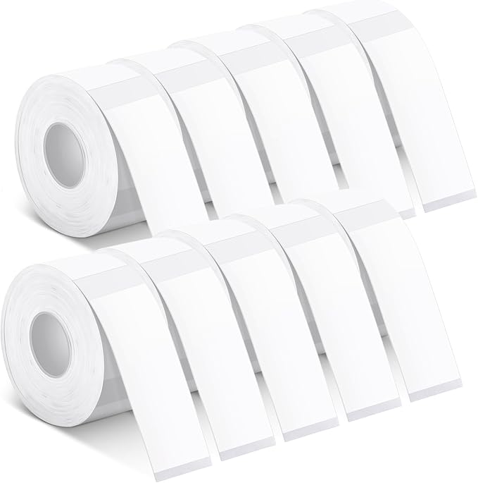 D30 Labels, DKALIO 1600 PCS Label Tapes, Thermal Label Printer Paper Replacement, Waterproof Oil Proof Lable Tape Refills for Shop Office Home, White160 Pcs/roll (12 x 40 mm)