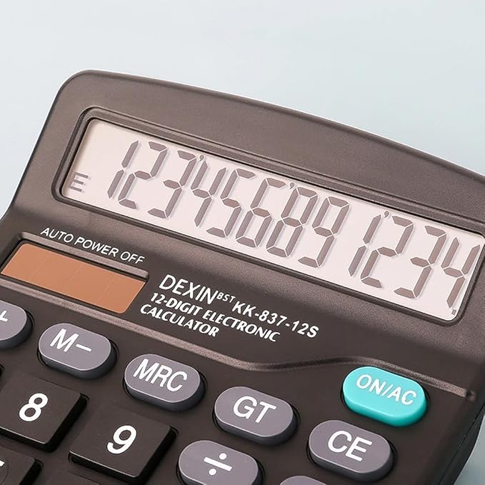 Calculator 12 Digit Office Calculators with Large LCD Display, Dual Solar Power and Battery Large Button Calculator Financial Office School