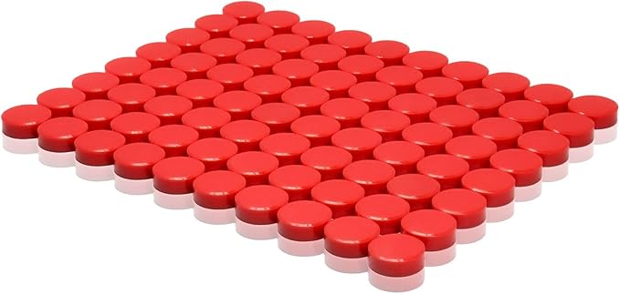 80 Pack Fridge Magnets, Strong Small Round Magnets for Whiteboard, Office, Classroom & Locker - Refrigerator Magnets Heavy Duty Cute Mini Magnet for Crafts, Magnetic Board, Home & Kitchen (Red)