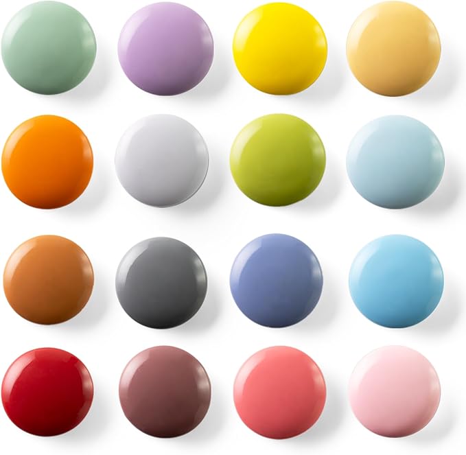 16/9-Piece Cute Colorful Fridge Magnets – Glossy & Matte Finish Refrigerator Magnets for Whiteboard, Locker, Kitchen, Office – Strong Decorative Magnetic Stickers (16 Colors, Multi-Pack)