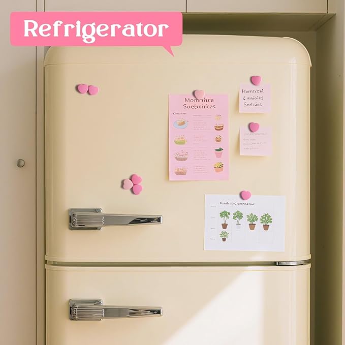 ZDZBLX 20PCS Pink Heart Fridge Magnets - Small Strong Magnets, Heavy Duty Refrigerator Magnets for Whiteboard School Crafts Lockers, Decorative Cute Mini Magnet for Kitchen Office Classroom (2 Colors)