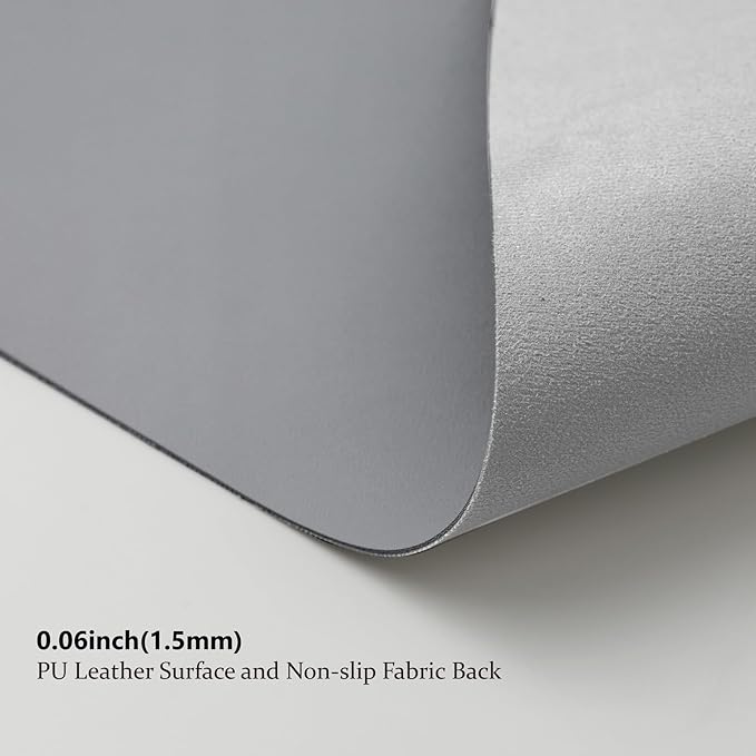 Leather Desk Mat - Non-Slip PU Desk Pad for Office and Home - Desk Organization and Accessories - Ideal for Large Mouse Pad and Desk Mats on Top of Desks (Dark Gray,27.6"x 13.8")
