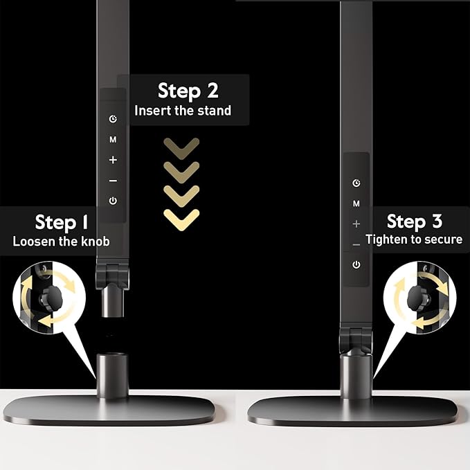 LED Desk Lamp for Home Office, Desk Light for Video Call, 3 Color Temperature 10 Brightness Computer Light, Dimmable Led Desk Light with Memory & Timer Func, Metal Swing Arm Table Lamp