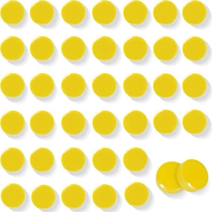Fridge Magnets, 40PCS Yellow Small Strong Refrigerator Magnets, Cute Round Heavy Duty Magnets, Decorative Mini Magnet for Whiteboard, Fridge, Locker, Map, Classroom, School, Office, Kitchen