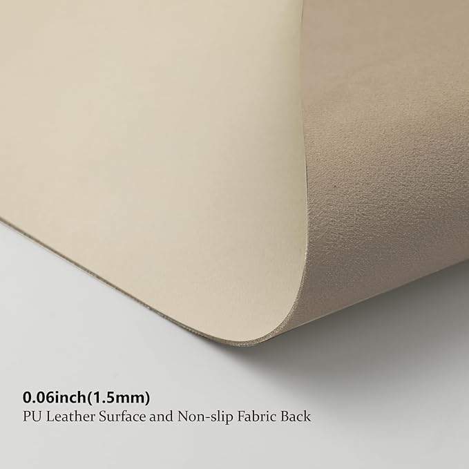 Large Desk Mat - 47.2"x 17" Non-Slip PU Desk Pad for Office and Home - Ideal for Large Mouse Pad and Desk Mats on Top of Desks(Beige)
