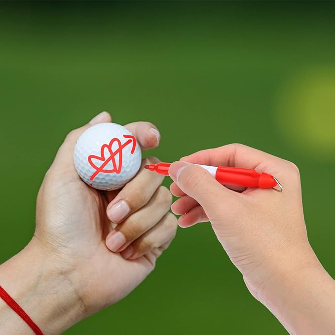 50 Pcs Mini Permanent Markers with Cap Clips Golf Ball Marker Pen Dry Erase Markers with Triangle Hook Golf Keychain Clips for Badge Colorful Ink Pens for Office School Outdoor Activities,Fine Point