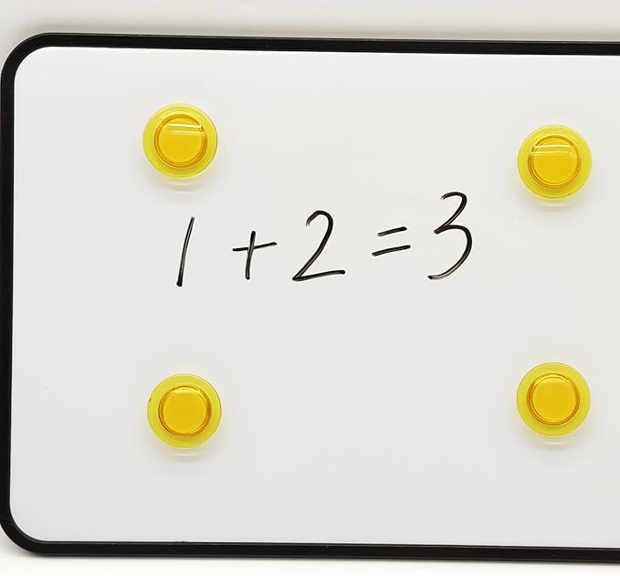 Fridge Magnets - 42 Pack Strong Refrigerator Magnets, Heavy Duty Small Magnets for Whiteboard, Locker, Crafts, Office, Classroom Use - Clear Decorative Cute Round Mini Magnet for Fridge, Yellow