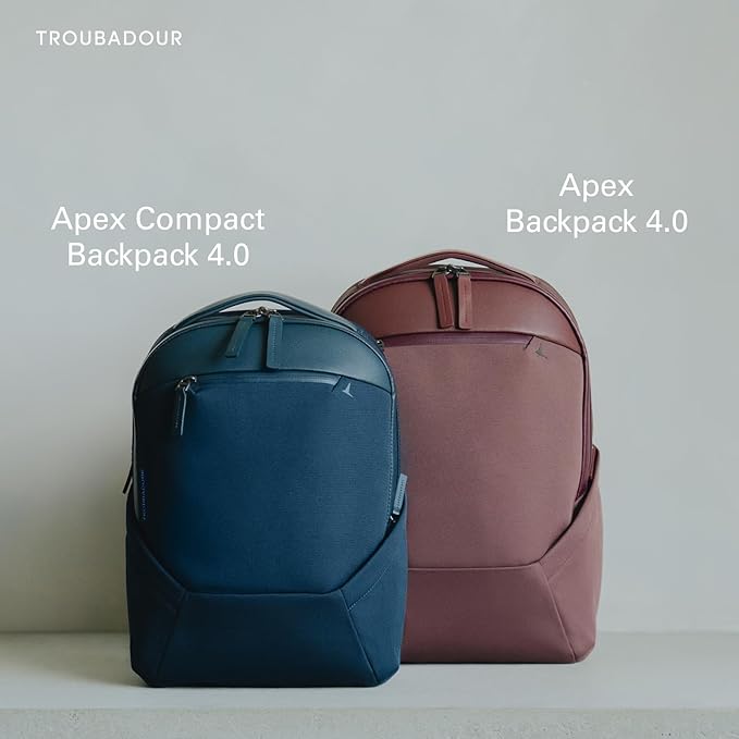 Troubadour Apex 4.0 Compact - 16L Premium Laptop Backpack - Ergonomic & Water Resistant - Designed for Work and Travel - Basalt