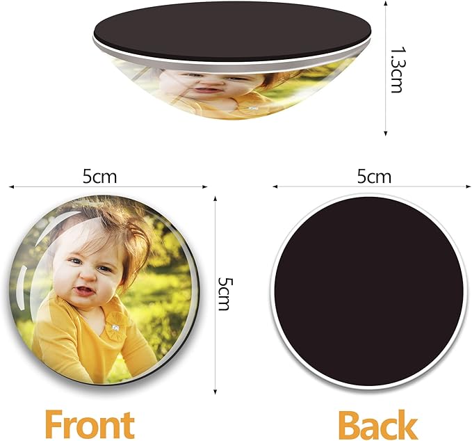 3PCS 50MM Picture Magnets Photo Custom Fridge Magnet Personalized Refrigerator Magnets for Whiteboard Decorative Funny Magnets for Kitchen Office Round Refrigerator Magnets