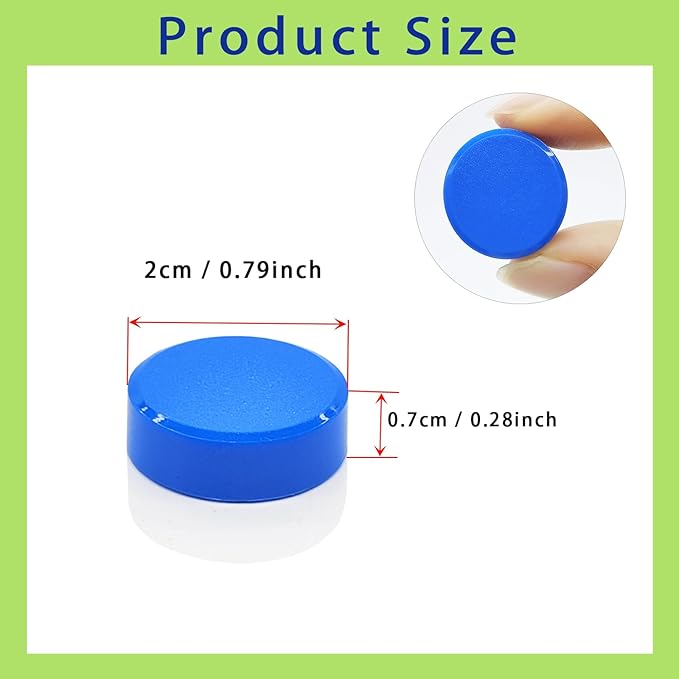 Fridge Magnets, 30 Pcs Strong Refrigerator Magnets, Heavy Duty Round Small Magnets for Whiteboard Fridge Locker Craft, Decorative Cute Mini Magnet for School Classroom Office Kitchen Home, Blue