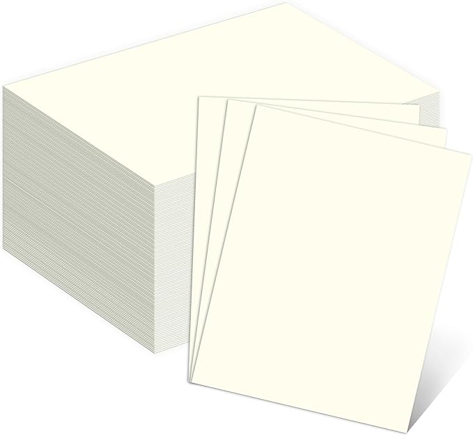 110lb Cream Cardstock, Goefun 100 Sheets Ivory Cardstock Paper 300 GSM Thick Paper for Printing, Invitations, Menus, Poster, DIY Card