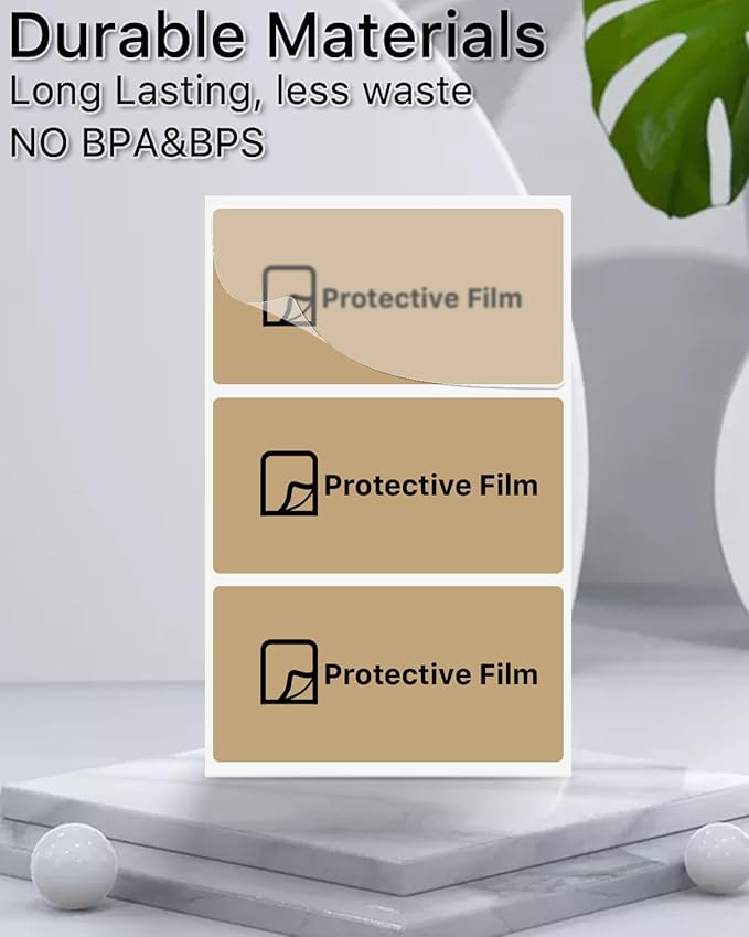 iEager 2x1 Inch Thermal Labels, Brown Rectangle Thermal Printer Stickers, Durable Shipping Label Printer Sticker for Barcode, Name, Address, 1000 Labels/Roll