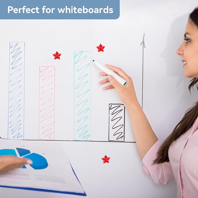 ZDZBLX 30 Pack Red Fridge Magnets, Strong Refrigerator Magnets, Small Heavy Duty Magnets for Whiteboard, Cute Decorative Star Mini Magnet for Fridge, Office, Kitchen, Classroom, Home, Locker, Craft