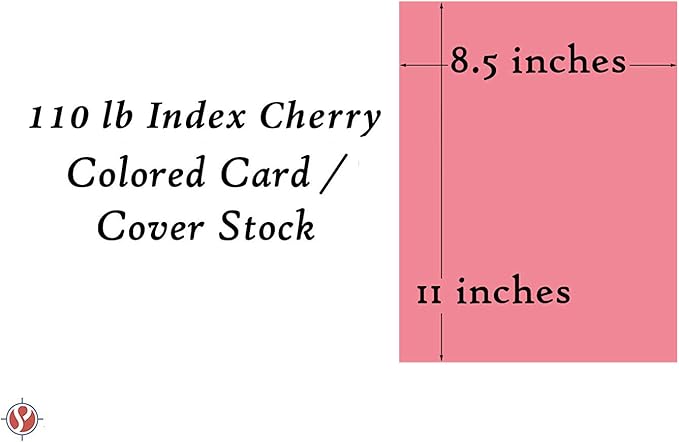 Cherry Pastel Color Card Stock Paper, 67lb Cover Medium Weight Cardstock, for Arts & Crafts, Coloring, Announcements, Stationary Printing at School, Office, Home | 8.5 x 11 | 50 Sheets Per Pack