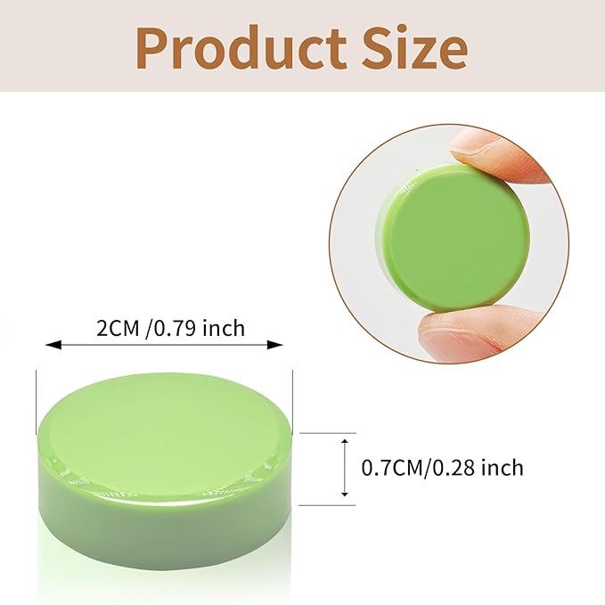 Fridge Magnets, 10Pcs Strong Small Magnets, Decorative Heavy Duty Refrigerator Magnets, Round Mini Cute Magnet for Whiteboard, Fridge, Locker, Classroom, Kitchen, Office, Pastel Green