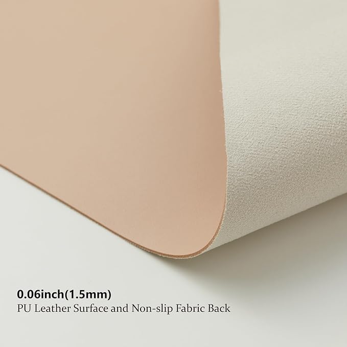 Leather Desk Mat - Non-Slip PU Desk Pad for Office and Home - Desk Organization and Accessories - Ideal for Large Mouse Pad and Desk Mats on Top of Desks (Apricot,27.6"x 13.8")