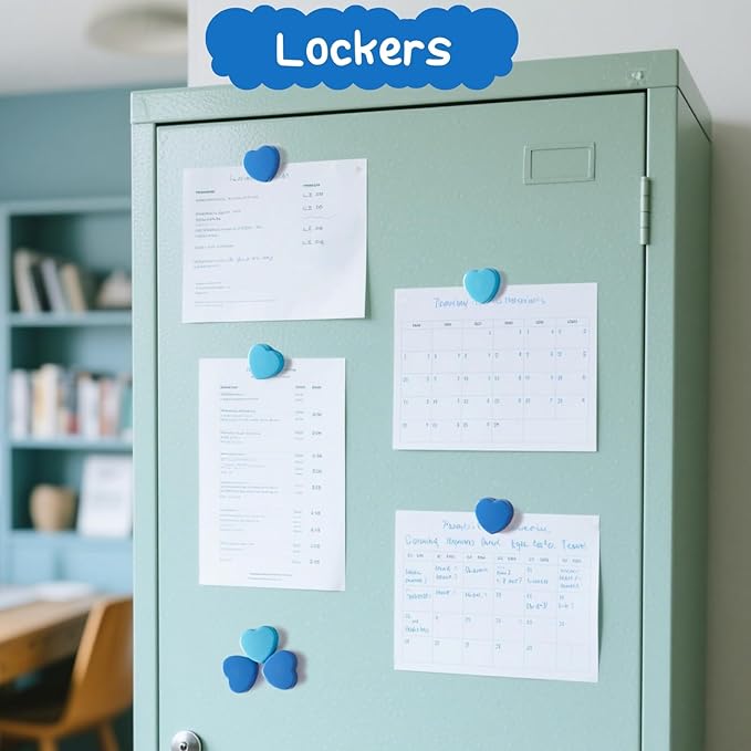 20PCS Fridge Magnets - Heavy Duty Refrigerator Magnets, Cute Small Strong Magnets for Whiteboard, Lockers & Kitchen - Mini Decorative Heart Magnet for Home, School Office Crafts Locker (Blue)