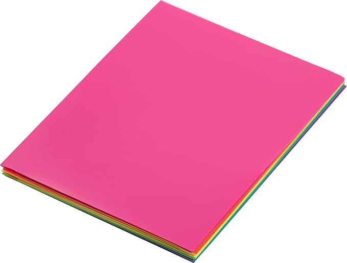 JAM PAPER Heavy Duty Plastic 2 Pocket Extra Tough School Folders - Assorted Fashion Colors - 6/Pack