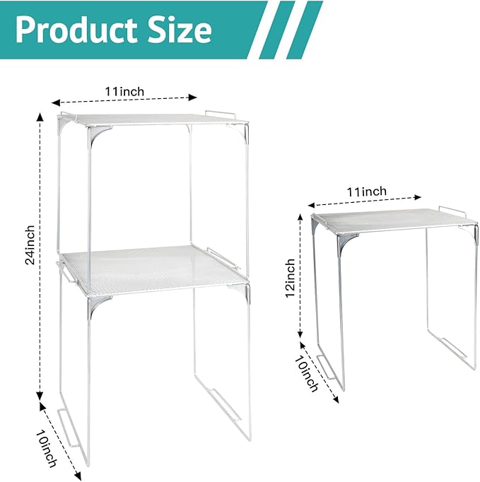 Locker Organizer Shelf Stackable Extra Locker Shelf for School Locker Organizer Storage Cabinet Accessories Suitable for School, Office, and Home use (1, Grey)