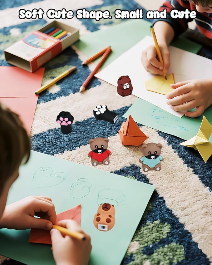 30 PCS Cute Pencil Sharpeners for Kids, Fun Pencil Sharpeners Bulk, Kids Pencil Sharpener Manual, Colored Pencils Sharpeners for Party Favors (12)