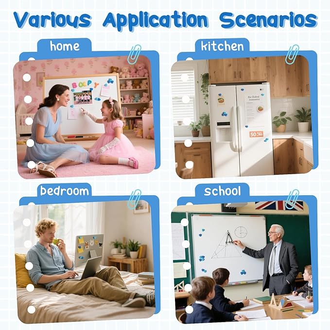 20PCS Fridge Magnets - Heavy Duty Refrigerator Magnets, Cute Small Strong Magnets for Whiteboard, Lockers & Kitchen - Mini Decorative Heart Magnet for Home, School Office Crafts Locker (Blue)