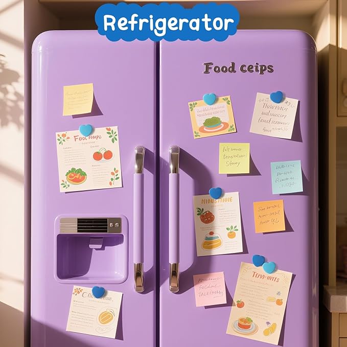 20PCS Fridge Magnets - Heavy Duty Refrigerator Magnets, Cute Small Strong Magnets for Whiteboard, Lockers & Kitchen - Mini Decorative Heart Magnet for Home, School Office Crafts Locker (Blue)