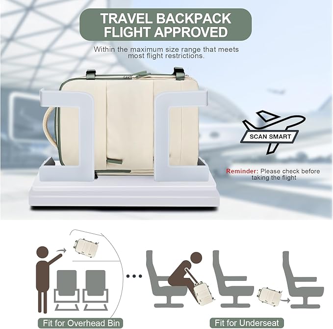 Travel Backpack For Women Men Airline Approved Carry On Backpack Flight Approved Waterproof Sports Luggage Backpack Casual Daypack Small Hiking Backpack