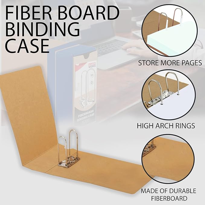 Performore Durable Archival Binder Case with Adjustable Bar and Smooth Arch Mechanism – Kraft and Fiberboard Cover for Secure Document Storage