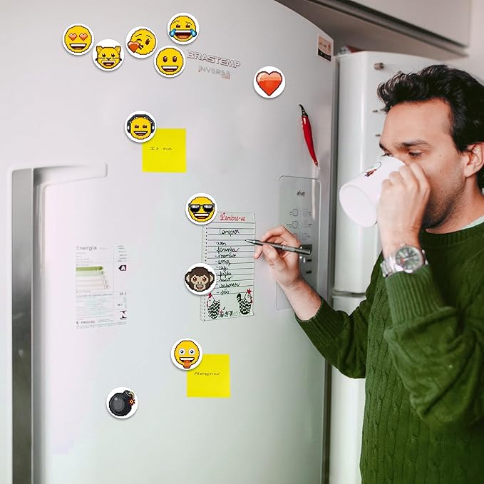 MORCART 28Pcs Emoji Fridge Magnets Cute Locker Accessories Decorative Refrigerator Magnets for School Whiteboard Home Kitchen Office - Gift for Teachers Friends Family EM-027
