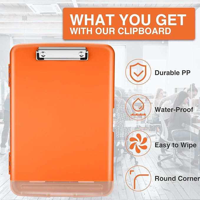 Sooez Clipboards with Storage, High Capacity Clip Boards 8.5x11 with Storage, Heavy Duty Nursing Clipboard Folder, Plastic Clipboard with Pen Holder for Women Teachers Work, School & Office Supplies