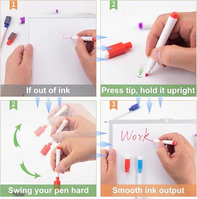 50 Pcs Colorful Magnetic Dry Erase Markers with Eraser Cap, White Board Mini Dry Erase Markers Bulk, Fine Point Tip Student White Board Markers for Teachers Office School Supplies