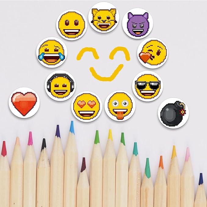 MORCART 28Pcs Emoji Fridge Magnets Cute Locker Accessories Decorative Refrigerator Magnets for School Whiteboard Home Kitchen Office - Gift for Teachers Friends Family EM-027