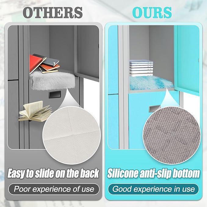 2 Pcs School Locker Rugs - Tie-dye 12 Inch Square Locker Decorations for Girls, Anti-Slip Fluffy Faux Fur Area Carpet for Middle School Locker Decor Aesthetic Nail Photography, Blue